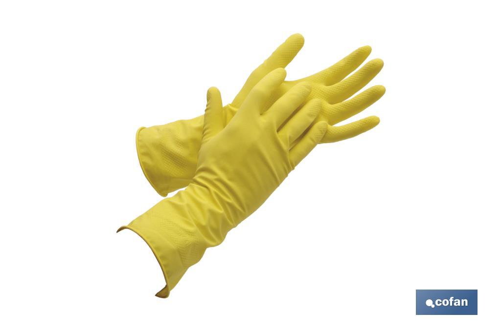 GUANTE AMARILLO LATEX  FLOCADO T 6