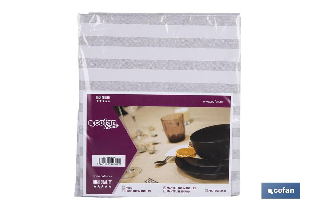 MANTEL ANTIMANCHAS RAYAS BEIGE Y BLANCAS   1,40 X 1,80 (PACK: 1 UDS)