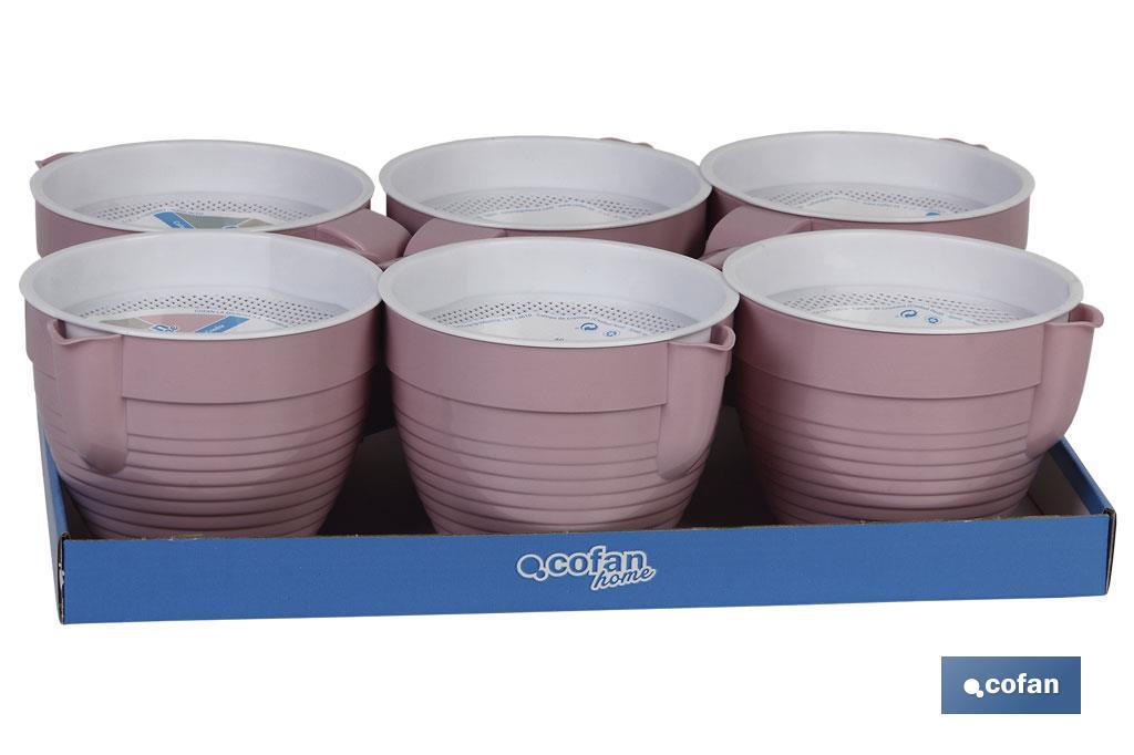 GRASERA COLADOR 500ml MODELO ALBAHACA ROSA PALO 16.5X12X10cm (PACK: 6 UDS)