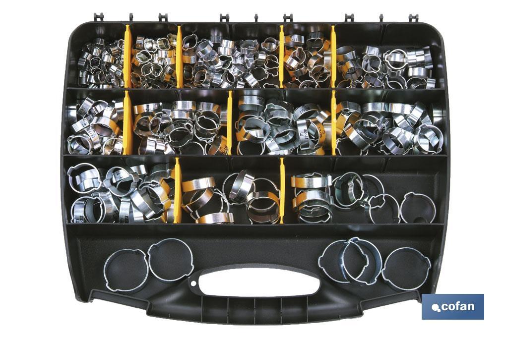 Maletín Abrazaderas Metálicas dos Orejas (Contenido 350 Abrazaderas)
