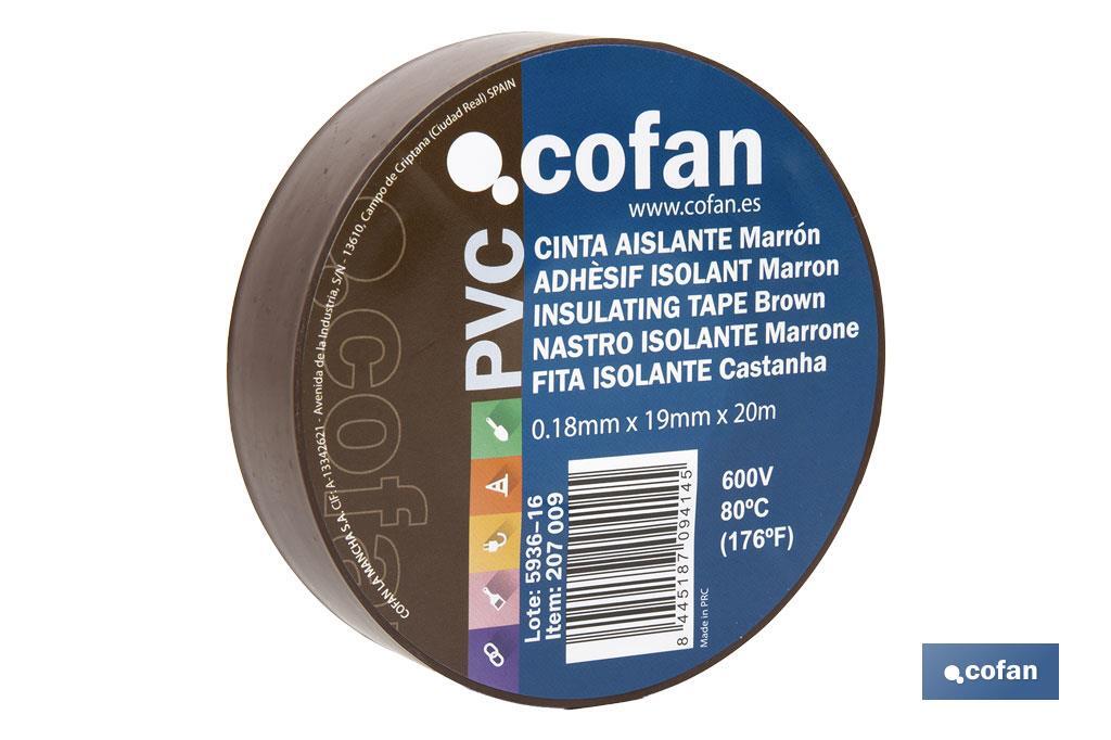 Cinta Aislante 180 Micras | Color marrón | Resistente al voltaje, al calor y a diferentes ácidos y alcalinos